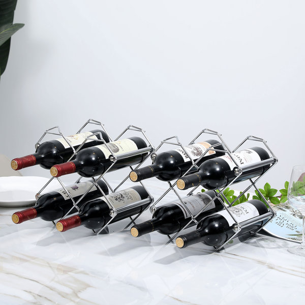 Rebrilliant Khosrow 10 Bottle Tabletop Wine Bottle Rack in Silver Wayfair